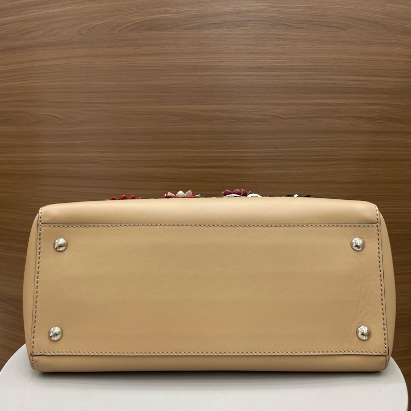 芬迪｜花朵dotcom牛皮 卡其色-6