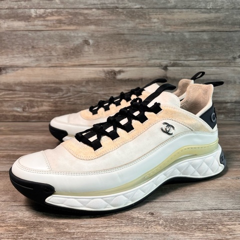 Chanel 香奈兒 24s 黑白熊貓 休閒鞋 運動鞋 白金色 44碼