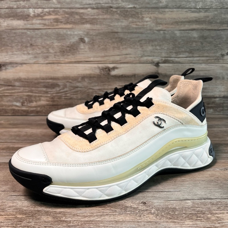 Chanel 香奈兒 24s 黑白熊貓 休閒鞋 運動鞋 白金色 44碼-0