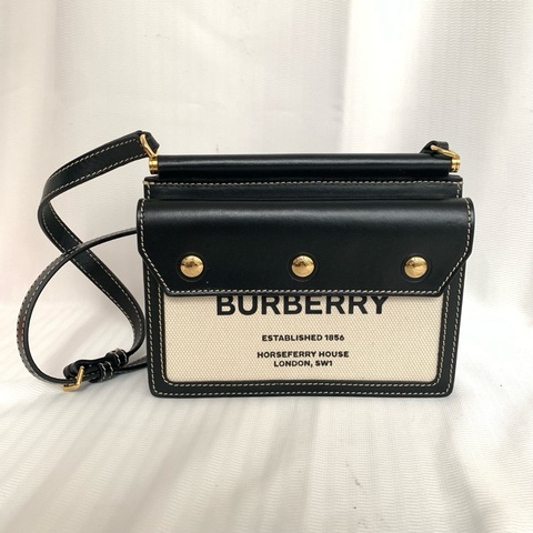 98新 burberry巴寶莉  黑白拼色mini郵差 底長19