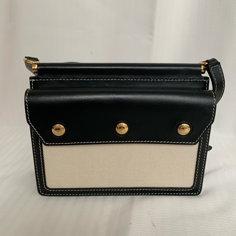 98新 burberry巴寶莉  黑白拼色mini郵差 底長19-1