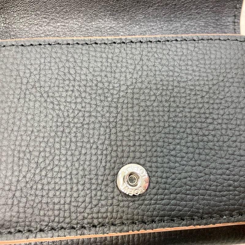 LOEWE 羅意威 Anagram Trifold三折短夾 黑拼棕色牛皮 銀釦短夾 小包必備 C821TR2X02-13