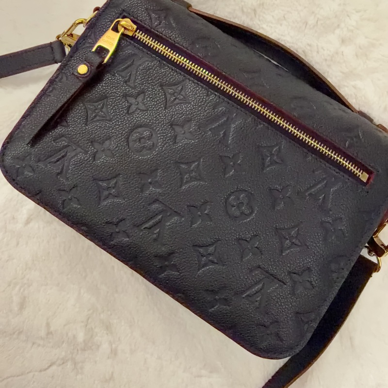 LOUIS VUITTON路易威登 海軍藍 牛皮 郵差包-9