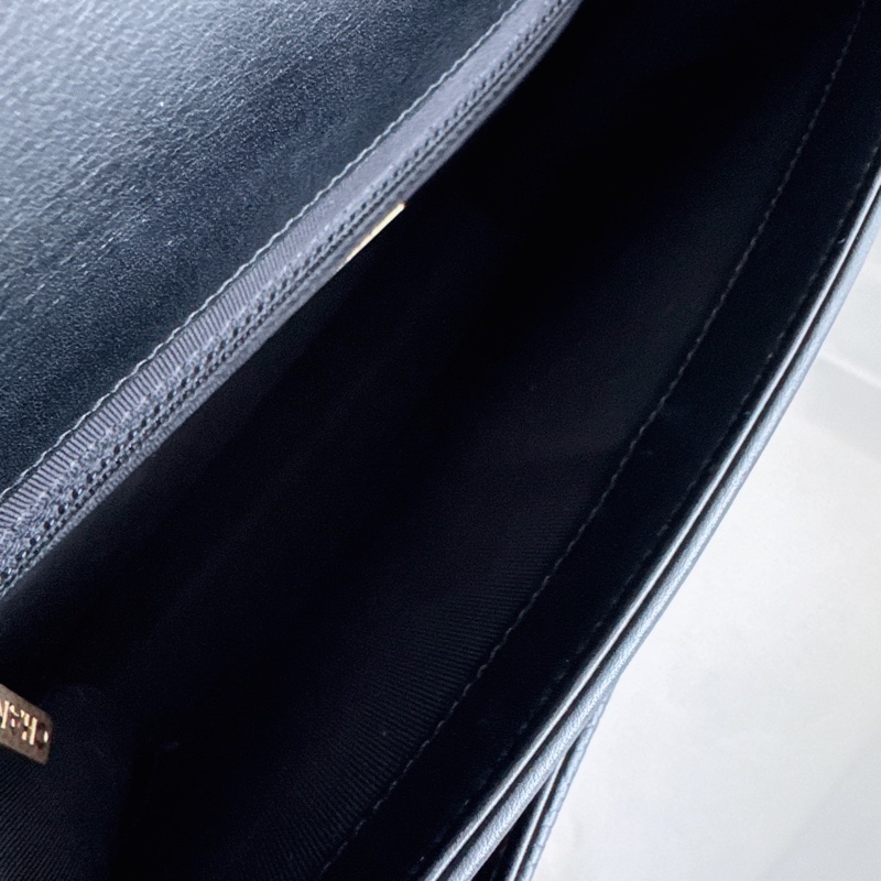 【近新閒置品】Chanel 香奈兒 黑金孟買風琴包 郵差包 大金鍊條手提單肩斜挎包 28開大全套-12