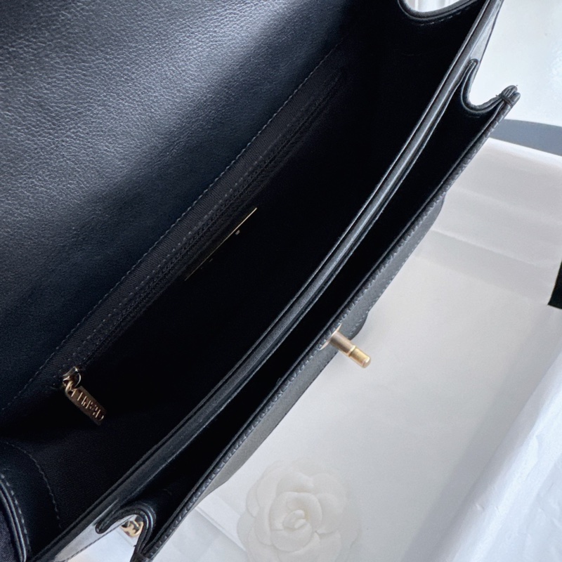 【近新閒置品】Chanel 香奈兒 黑金孟買風琴包 郵差包 大金鍊條手提單肩斜挎包 28開大全套-13