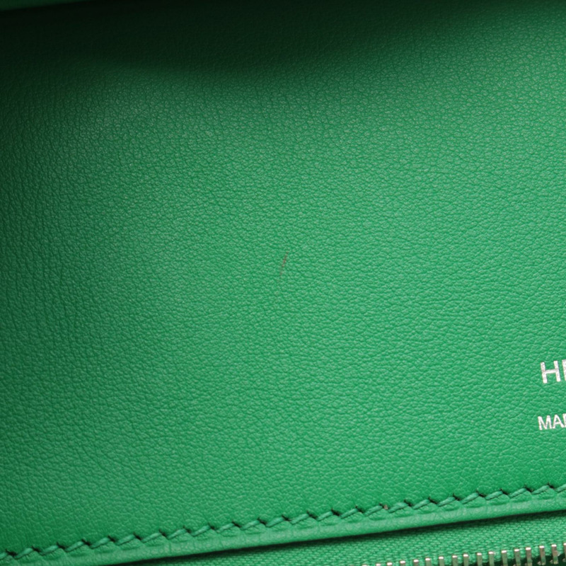 愛馬仕 Birkin 30 Ghillies 手提包，Togo Swift 皮革，綠色竹節圖案，二手 SHW T-6