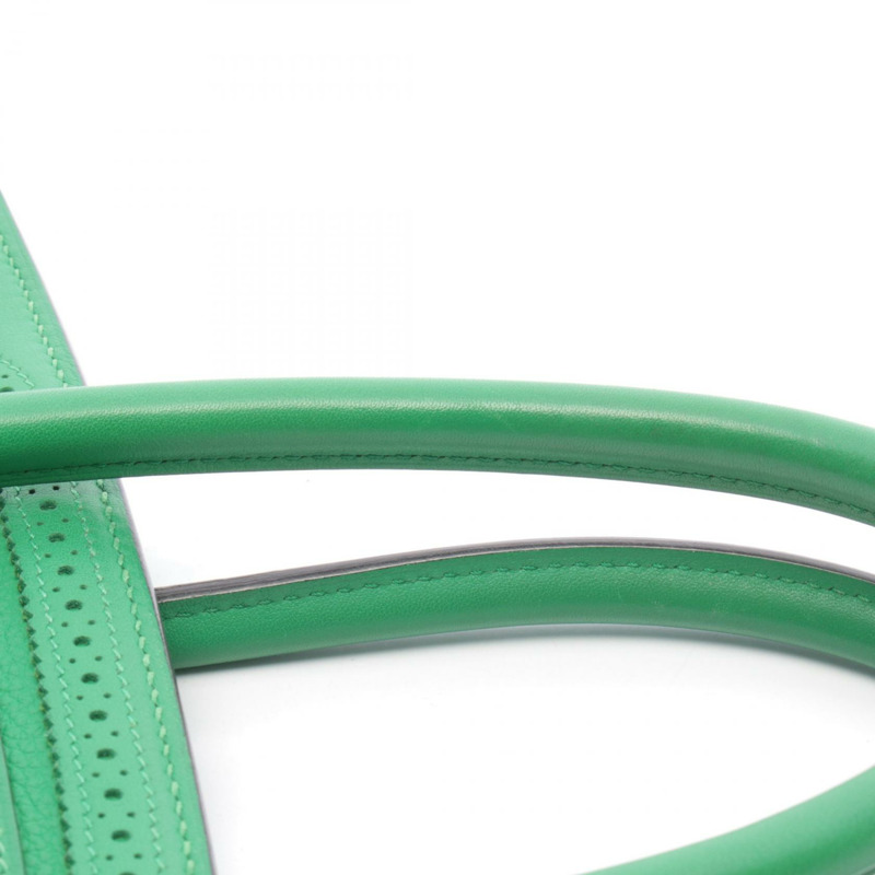 愛馬仕 Birkin 30 Ghillies 手提包，Togo Swift 皮革，綠色竹節圖案，二手 SHW T-8