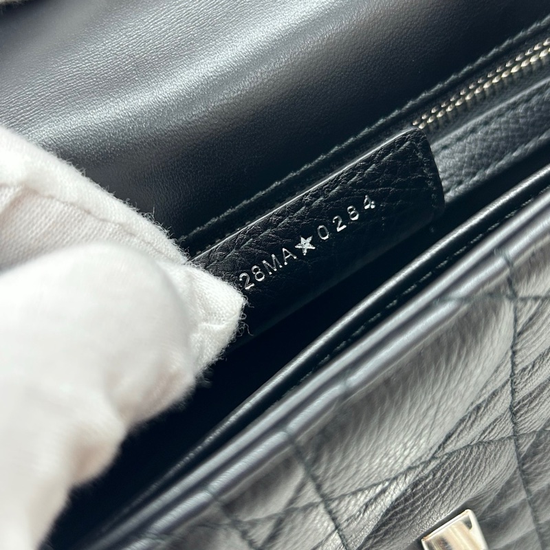 【近新閒置品】迪奧 Dior 黑銀荔面牛皮小號Caro 24年編碼-8