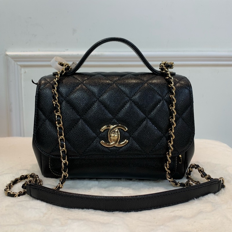 不易撞款經典黑色🫢Chanel 郵差包 Business Affinity Flap Bag-1