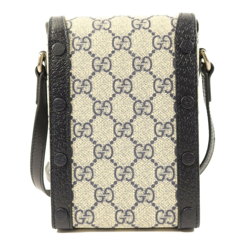 GUCCI 帆布1955 Horsebit銀扣肩背袋-1