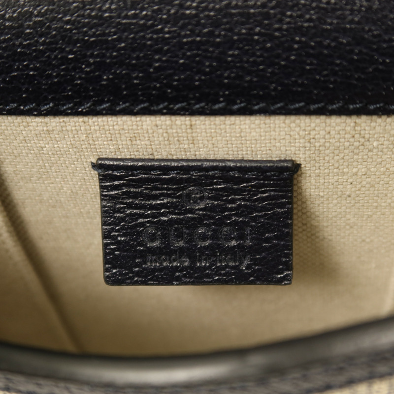 GUCCI 帆布1955 Horsebit銀扣肩背袋-5