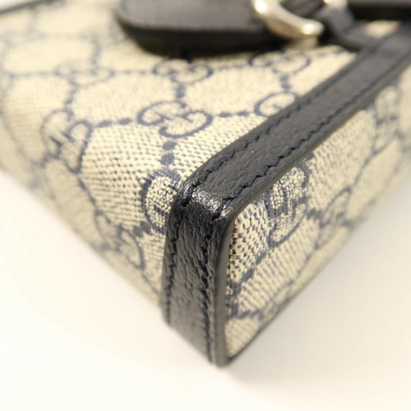 GUCCI 帆布1955 Horsebit銀扣肩背袋-9