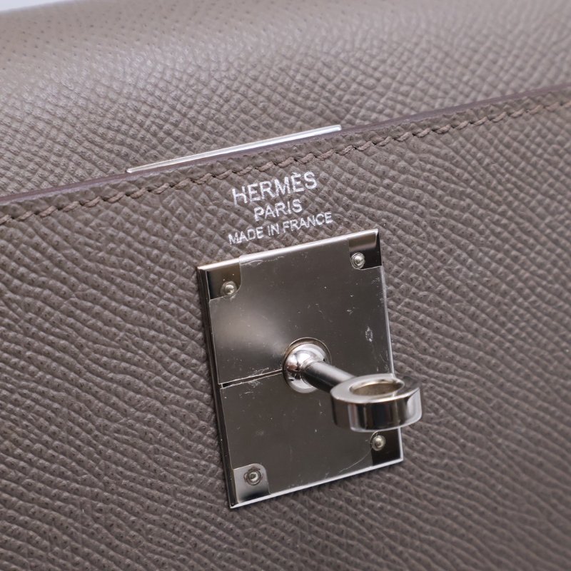 HERMES Kelly 28 - 錫器灰銀 A-12