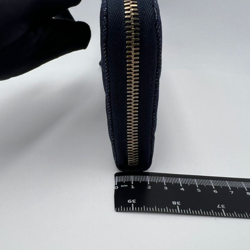 Chanel 牛仔菱格長款拉鍊皮夾-1