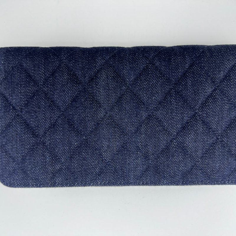Chanel 牛仔菱格長款拉鍊皮夾-9