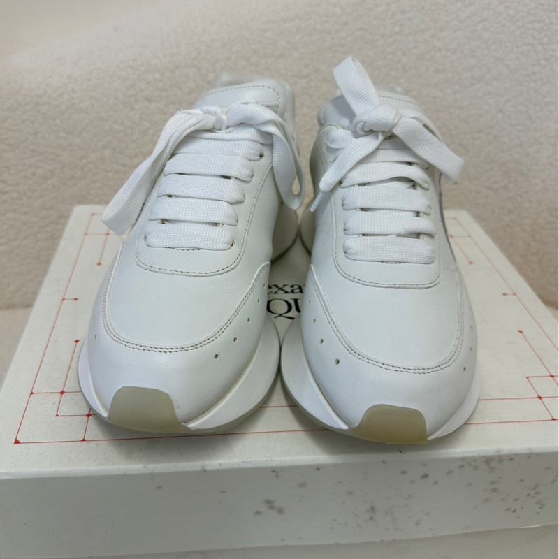 麥昆ALEXANDER MCQUEEN Runner 白色刺繡款-5