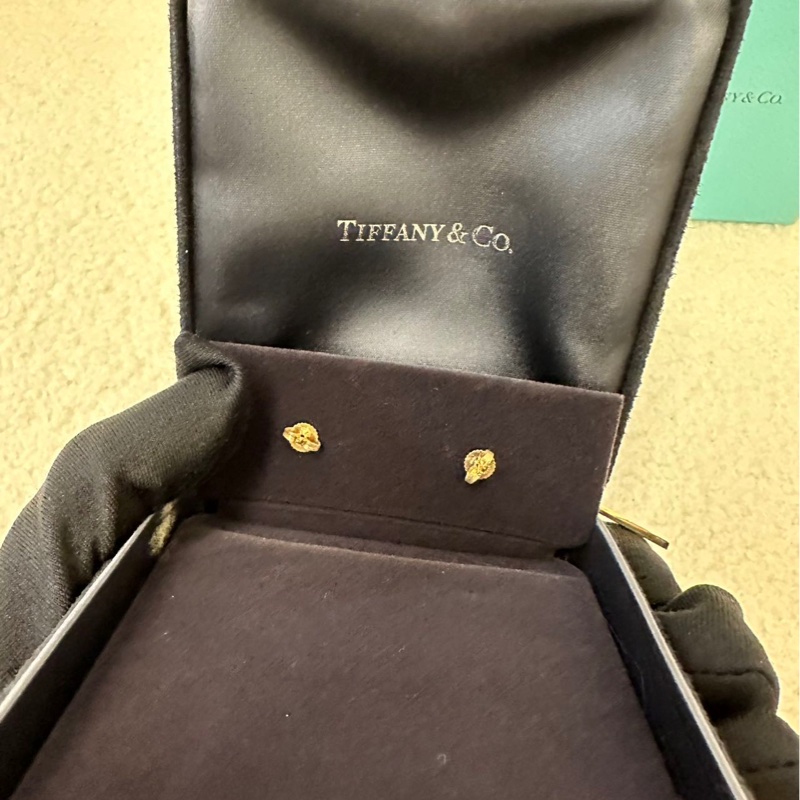 Tiffany 蒂芙尼 18K玫瑰金 微笑T系列 條形耳環，附盒，公-3