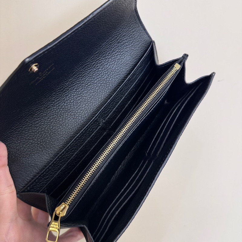 ［ 發財長夾 ］LV Sarah 黑牛皮長夾 晶片款-7