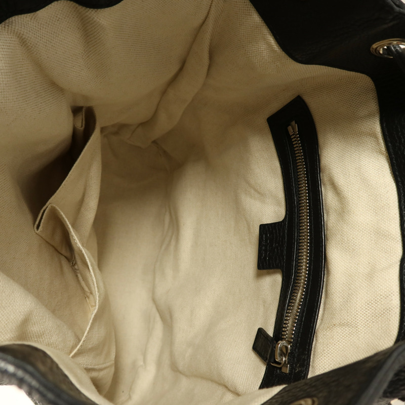 GUCCI 牛皮皮革Soho Backpack銀扣背包-7