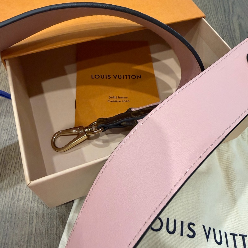 LV 寬背帶 經典 monogram 花紋 粉色 背帶 肩帶-3