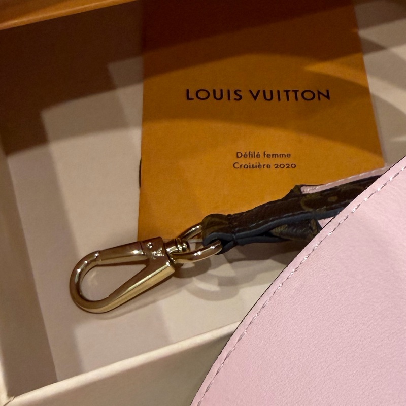 LV 寬背帶 經典 monogram 花紋 粉色 背帶 肩帶-7