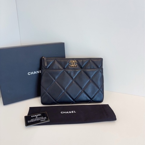 【99新全套🆕】Chanel 黑金 19bag 晚宴手拿包