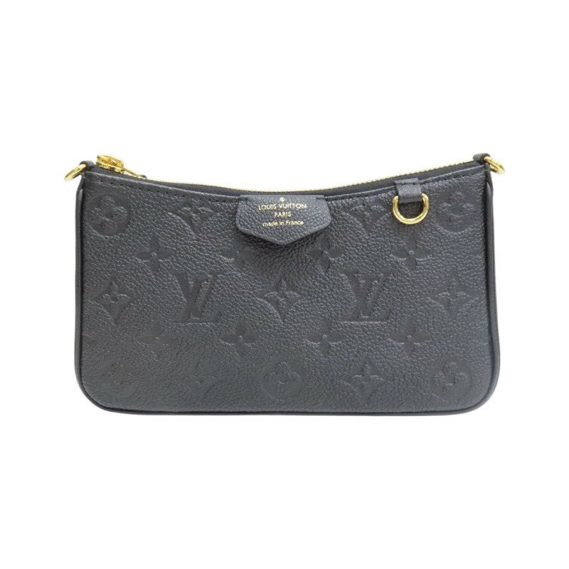 黑色 原花壓紋 牛皮 Easy Pouch O【LOUIS VUITTON LV 路易威登】 M80349-1
