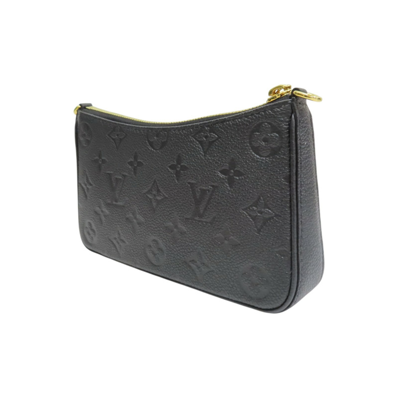 黑色 原花壓紋 牛皮 Easy Pouch O【LOUIS VUITTON LV 路易威登】 M80349-2
