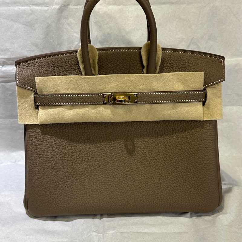 全新全套有原廠正單 Hermes Birkin 25cm Etube 金扣牛皮 Togo 手袋-0