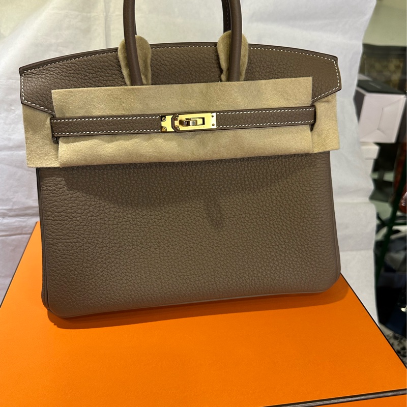 全新全套有原廠正單 Hermes Birkin 25cm Etube 金扣牛皮 Togo 手袋-3