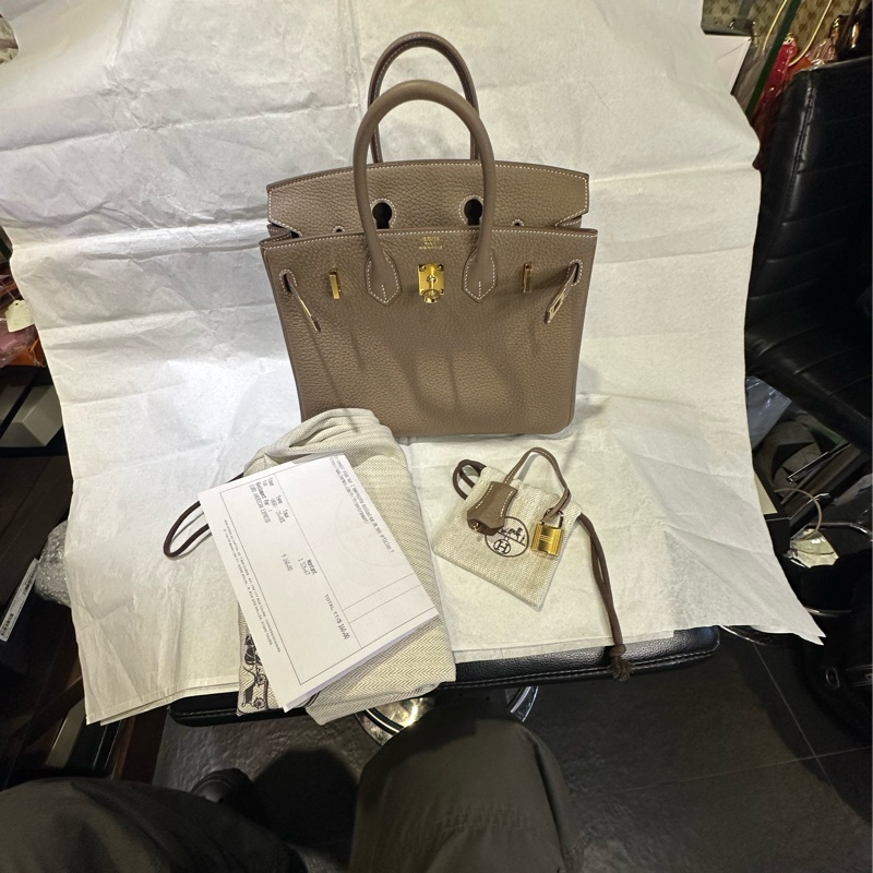 全新全套有原廠正單 Hermes Birkin 25cm Etube 金扣牛皮 Togo 手袋-8