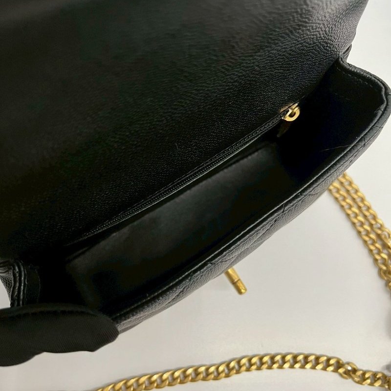 Chanel 愛心調節釦 20公分 黑金荔枝牛 晶片款-8