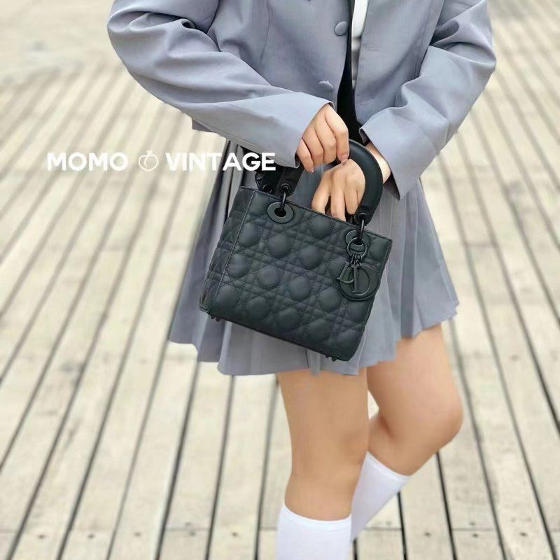 DIOR黑色啞光LADY DIOR小號五格黛妃包(與專櫃有巨大價差!)-2