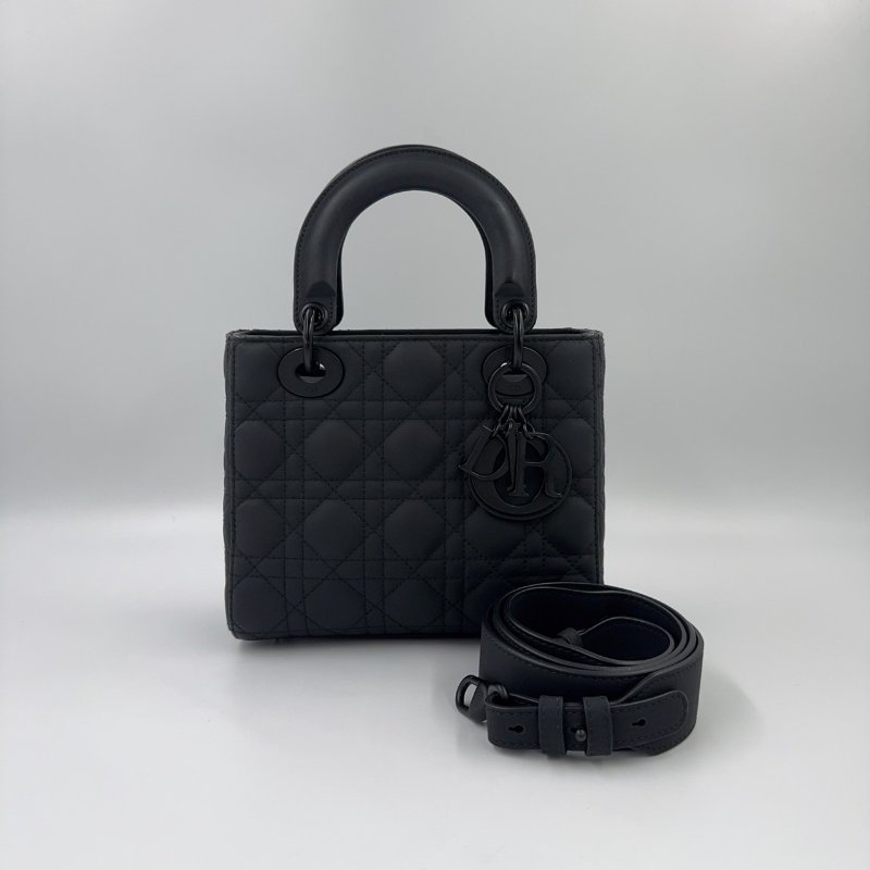 DIOR黑色啞光LADY DIOR小號五格黛妃包(與專櫃有巨大價差!)-3