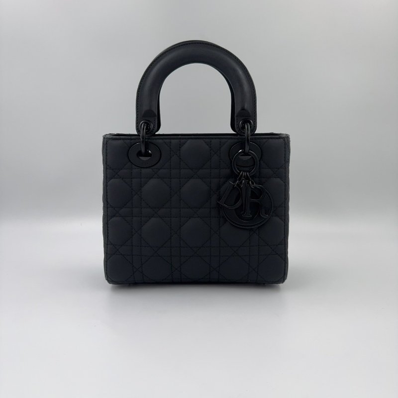 DIOR黑色啞光LADY DIOR小號五格黛妃包(與專櫃有巨大價差!)-4