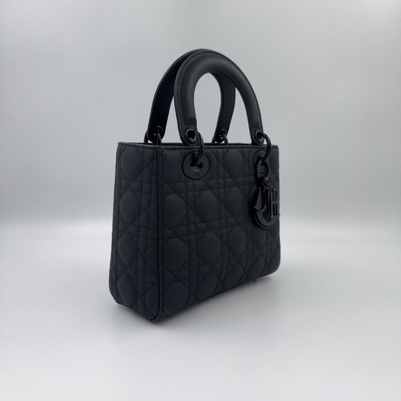 DIOR黑色啞光LADY DIOR小號五格黛妃包(與專櫃有巨大價差!)-6