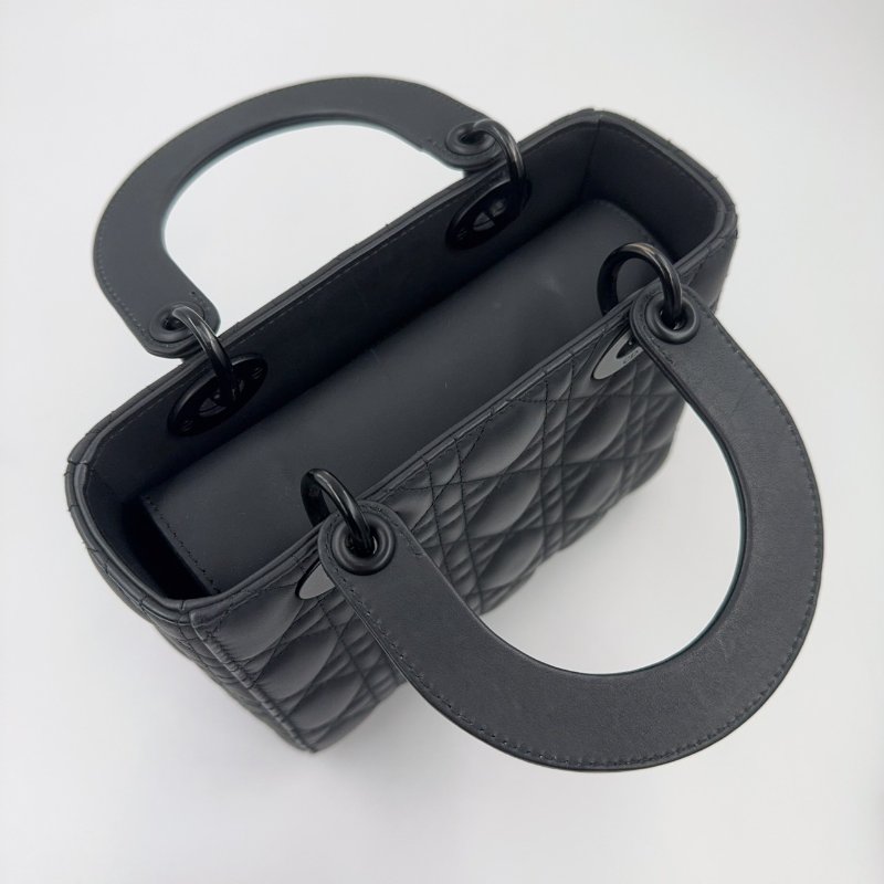 DIOR黑色啞光LADY DIOR小號五格黛妃包(與專櫃有巨大價差!)-8