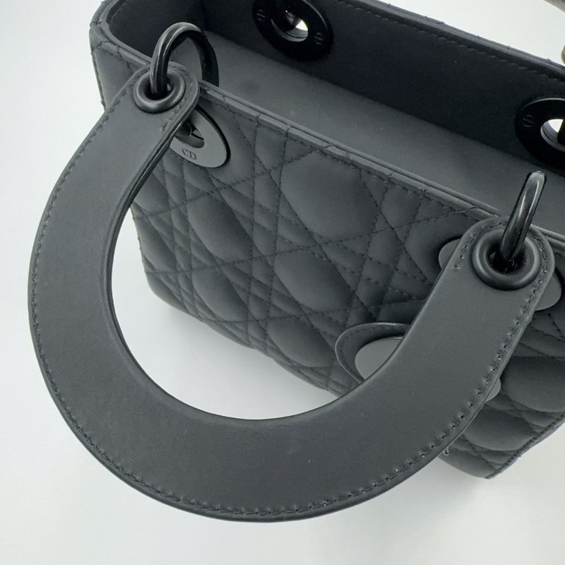 DIOR黑色啞光LADY DIOR小號五格黛妃包(與專櫃有巨大價差!)-14