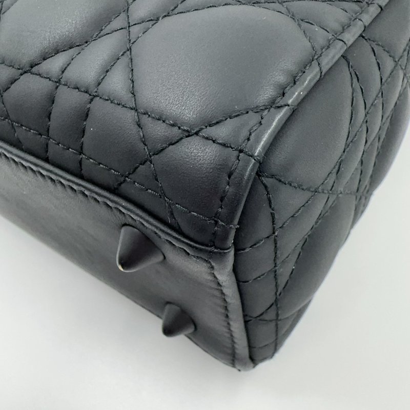 DIOR黑色啞光LADY DIOR小號五格黛妃包(與專櫃有巨大價差!)-17