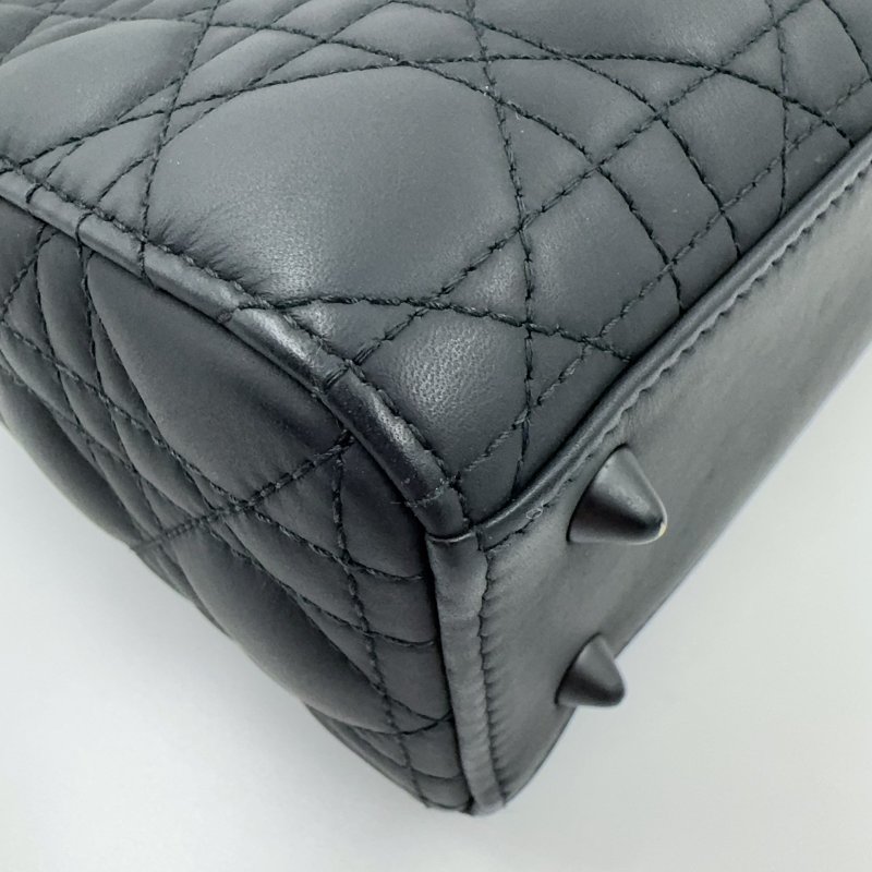 DIOR黑色啞光LADY DIOR小號五格黛妃包(與專櫃有巨大價差!)-18