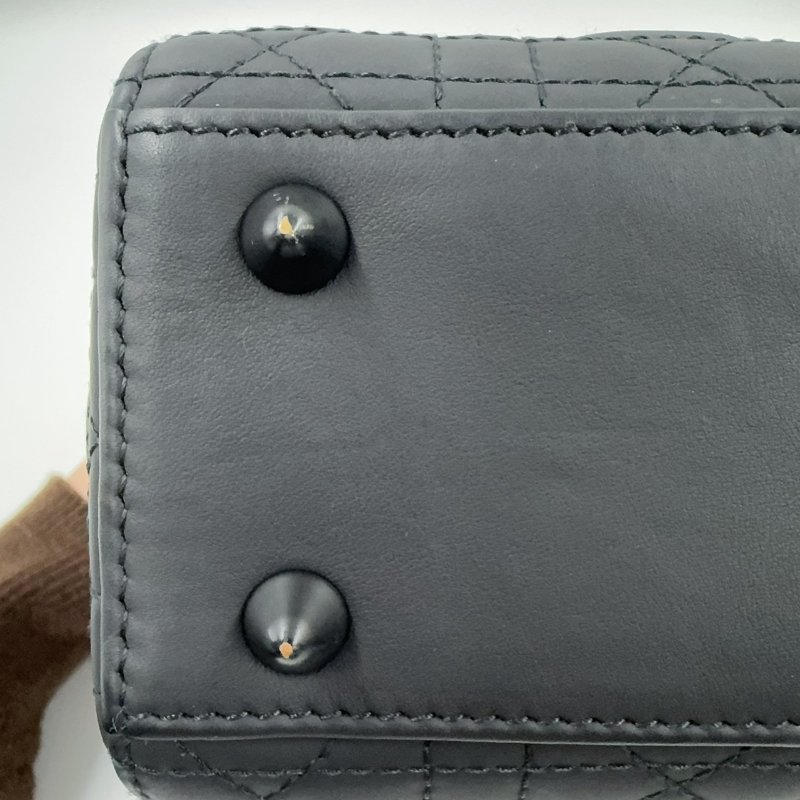 DIOR黑色啞光LADY DIOR小號五格黛妃包(與專櫃有巨大價差!)-19