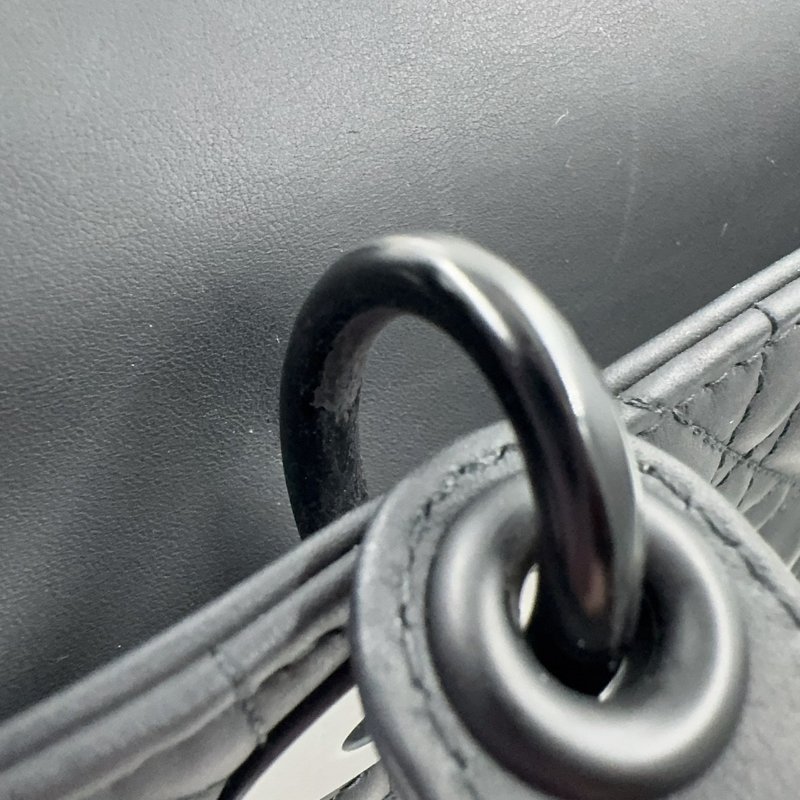 DIOR黑色啞光LADY DIOR小號五格黛妃包(與專櫃有巨大價差!)-22