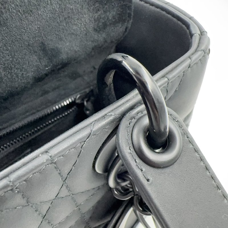 DIOR黑色啞光LADY DIOR小號五格黛妃包(與專櫃有巨大價差!)-24