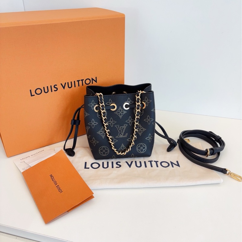 【閒置全套🆕】LV Bella Pico黑金月光女神 迷你抽繩水桶包手提包 斜挎包 單肩包-0