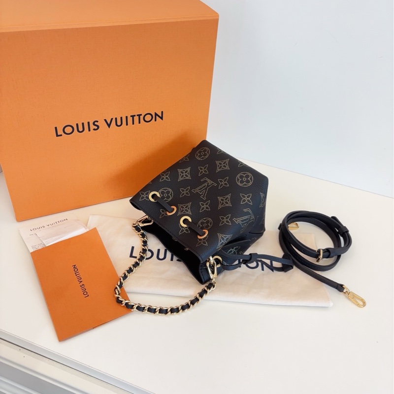 【閒置全套🆕】LV Bella Pico黑金月光女神 迷你抽繩水桶包手提包 斜挎包 單肩包-5