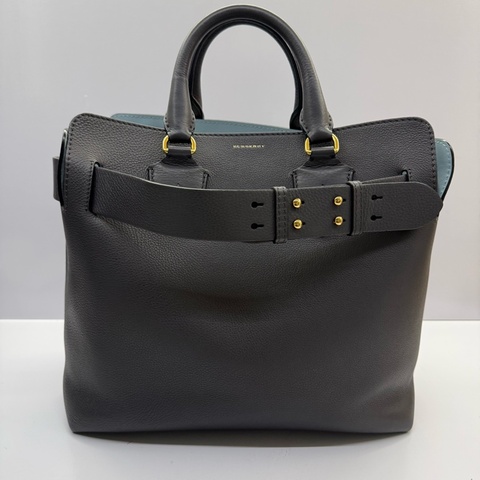 BURBERRY 巴寶莉 灰色牛皮手提肩背2way包 BICOLOR