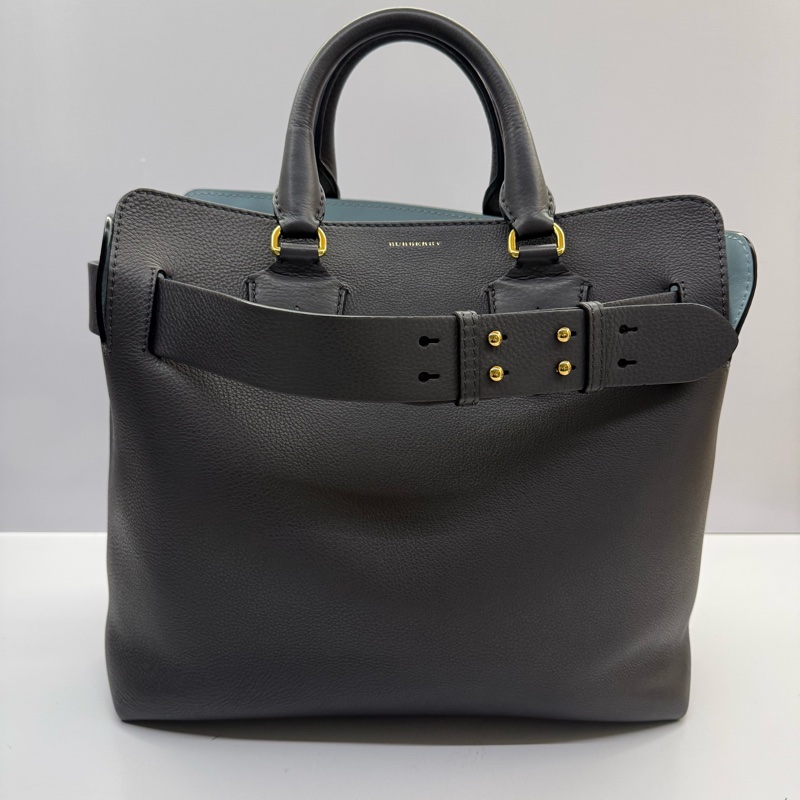 BURBERRY 巴寶莉 灰色牛皮手提肩背2way包 BICOLOR-0