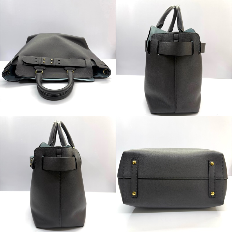 BURBERRY 巴寶莉 灰色牛皮手提肩背2way包 BICOLOR-3