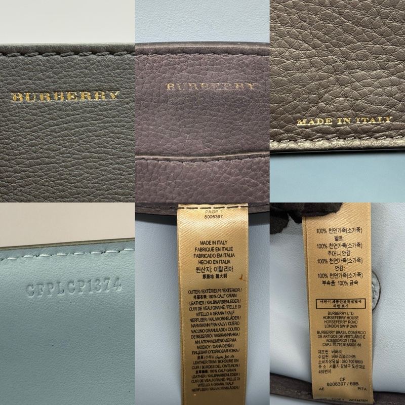 BURBERRY 巴寶莉 灰色牛皮手提肩背2way包 BICOLOR-7