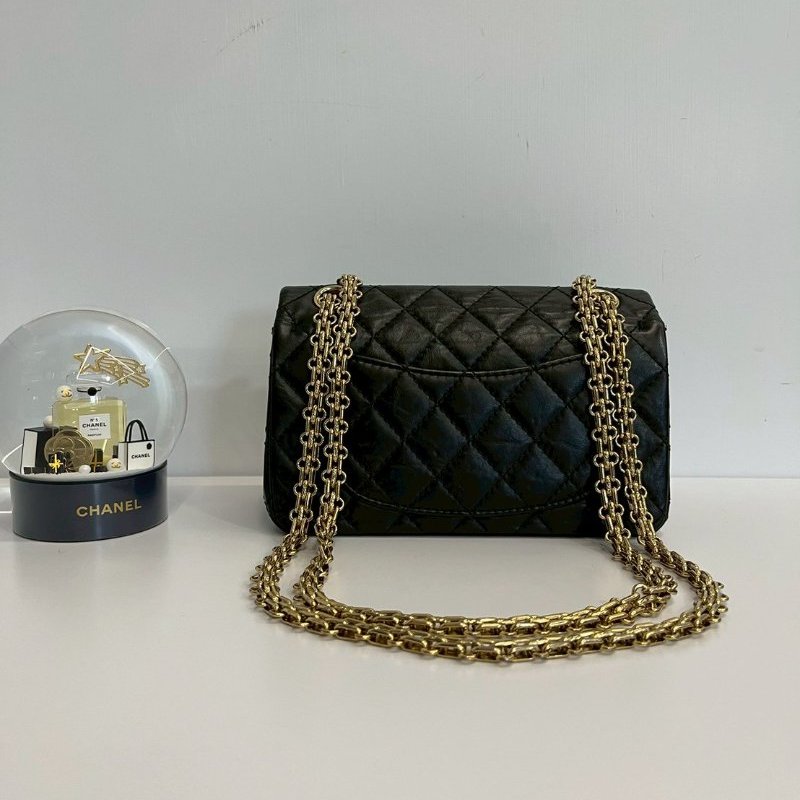 Chanel 2.55 mini 黑金 牛皮-1